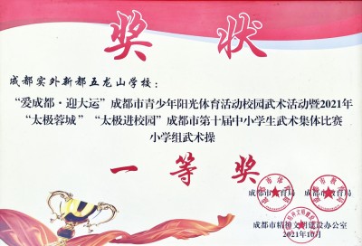 成都市第十屆中小學生武術集體比賽一等獎